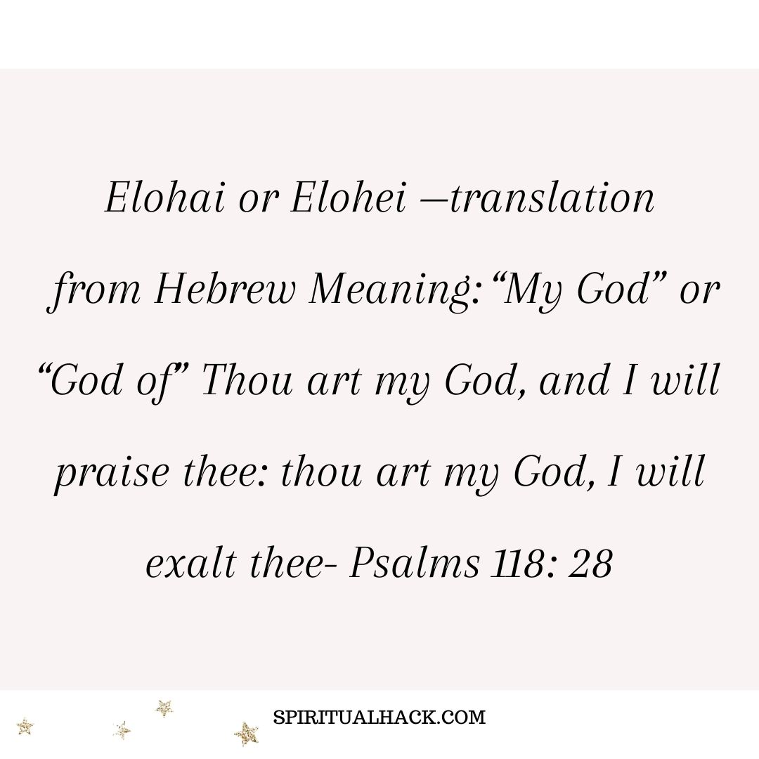 names of god in hebrew and their meanings